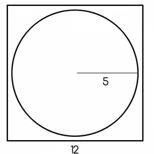 If Howard randomly chooses a point in the square below, what is the probability that point is not in