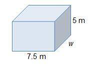 The prism shown has a volume of 300 m3.  What is the width of the prism? 6 m 8 m 24 m 40 m