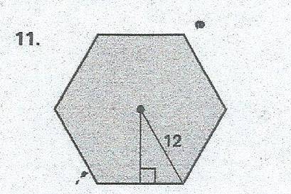 Find the perimeter and area of the regular polygon.