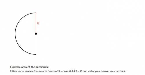 Find the area of a semicircle