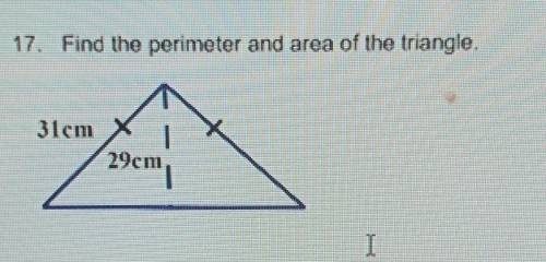Find the perimeter and area of the triangle
