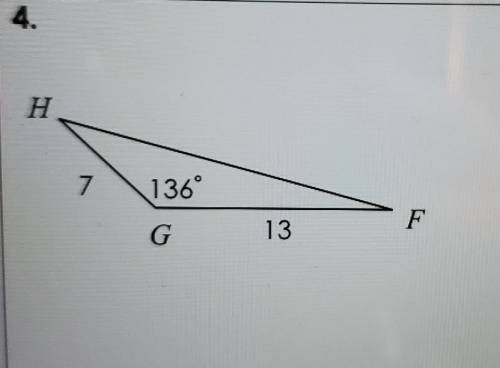 Use the Law of Sines and/or the Law of Cosines to solve each triangle. Round to the Nearest tenth wh