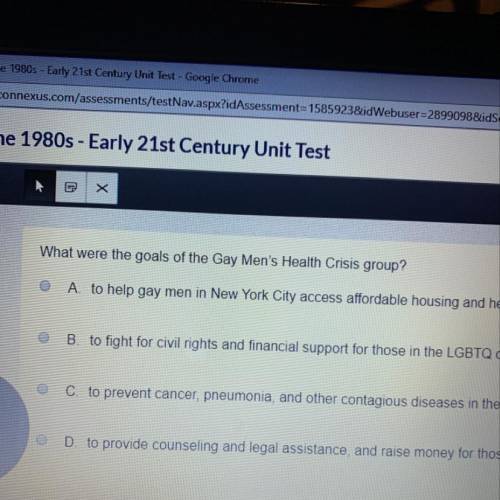 What were the goals of the Gay men’s health crisis group