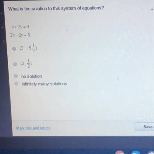 What is the solution to this system of equations. HURRY ?!