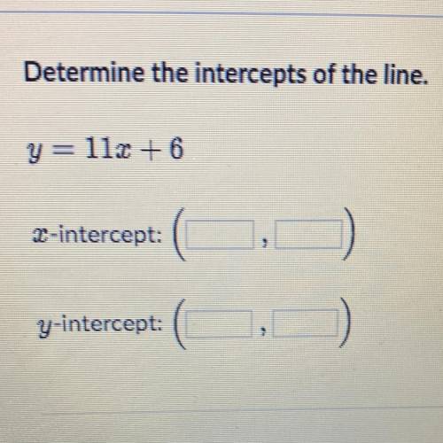 Determine the intercepts of the line.