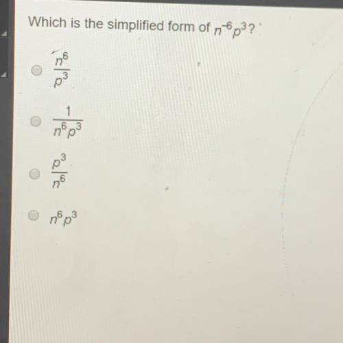 Which is the simplified form of  n^-6 p^3?