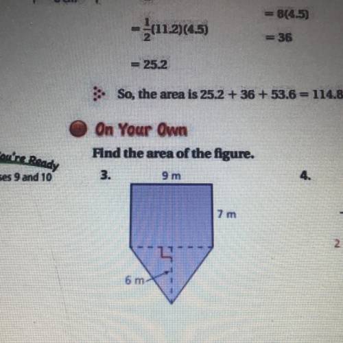 So, the area  Find the area of the figure of
