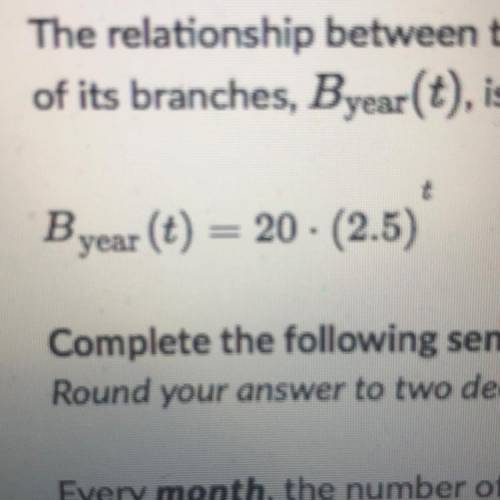 Fred started studying how the number of branches on his tree grows over time. The relationship betwe