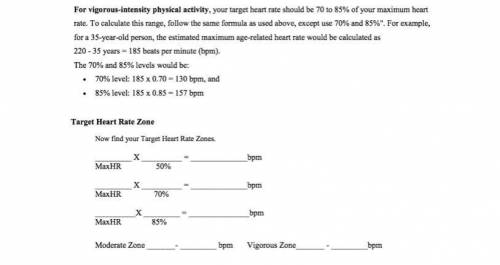(50points!!) Heart rate worksheet physical activityBottom part answer please Will give brainiest Too