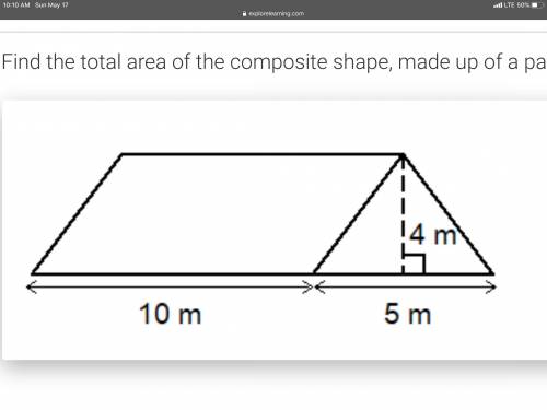 I need help to find the area of the whole thing it’s just one question