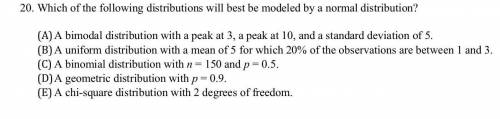 20. Which of the following distributions will be best modeled by a normal distribution?