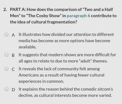FIRST TO ANSWER I'LL MARK AS BRAINLIEST! COMMONLIT: CULTURAL COMMON GROUND GETS HARDER TO COME BY