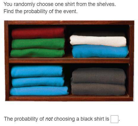 The probability of not choosing a black shirt is...? please explain!