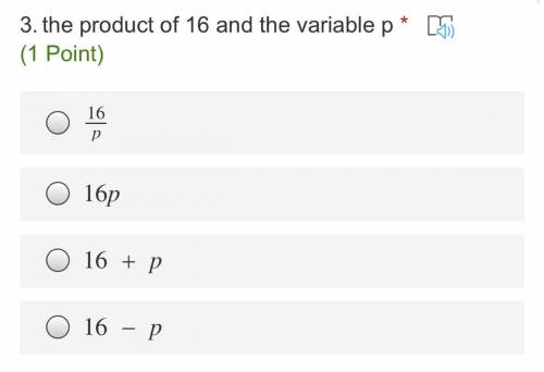 The product of 16 and the variable of p