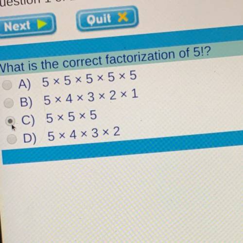 What is the correct factorization of 5!?