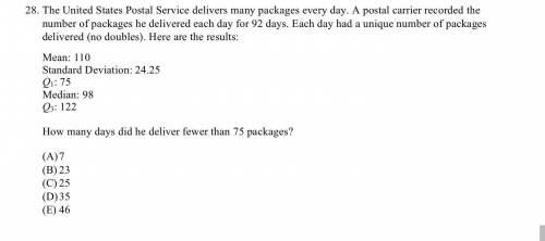 28. How many days did he deliver fewer than 75 packages?