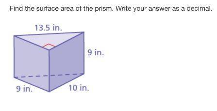 Solve for the surface area.