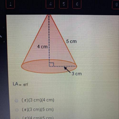 Which expression represents the lateral surface area of the cone