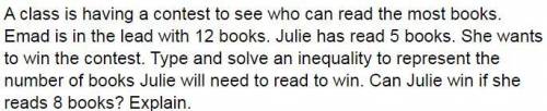 Can Julie win if she reads 8 books