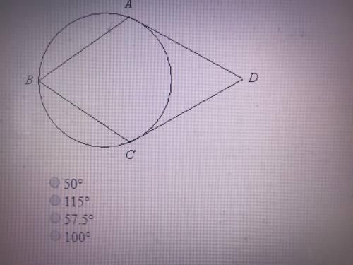 Find m angle d for m angle b = 65 The figure is not drawn to scale