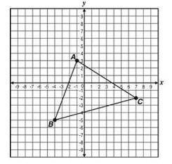 Triangle ABC is dilated about the origin with a scale factor of 3. In triangle A, B, C what will be