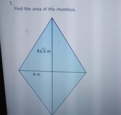 Find the area of the rhombus.4√3 m4 m