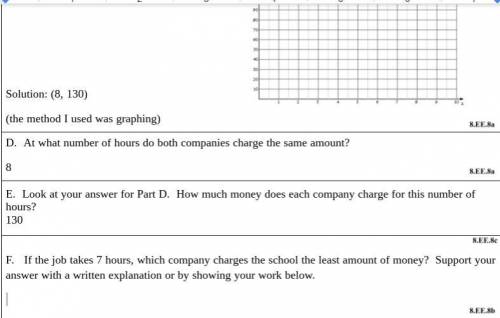 (PLEASE HELP I WILL GIVE BRAINLIEST!!) F. If the job takes 7 hours, which company charges the school