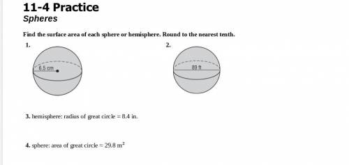 Surface area & volume of spheres and hemispheres. 9 questions.