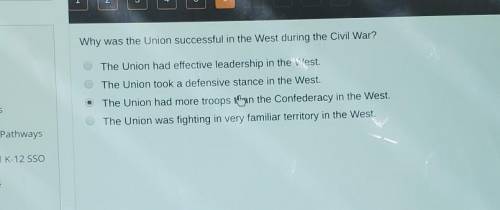 Why was the union succesful in the west during the civil war?