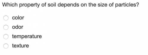 Which property of soil depends on the size of particles