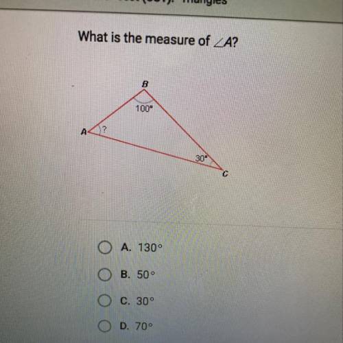 What is the measure of A?