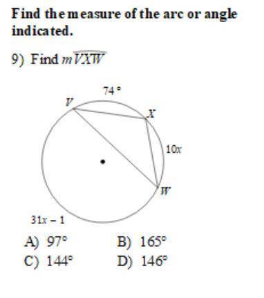 HELP!! Find the measure or arc or angle indicated. photo attached - ***15 points