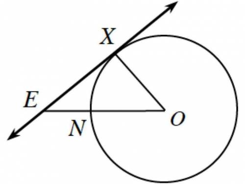 In the figure below, EX is tangent to ⊙O at point X. OE=20.0 cm and XE=15.0 cm. a. What is the area