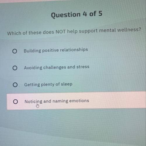 Which of these does not help support mental wellness?
