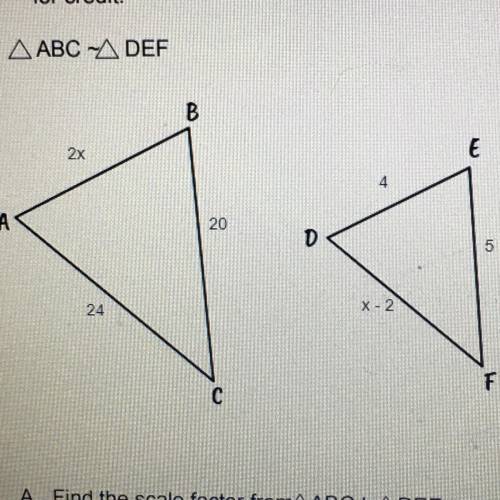 Find the value of x in the triangle above