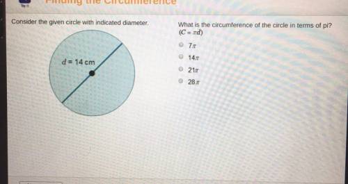 Consider the given circles with indicated diameter. what is the circumstance of the circle in terms