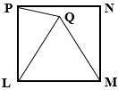 An equilateral triangle ΔLMQ (see picture to the right) is drawn in the interior of square LMNP so t
