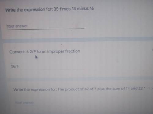 I need help on the 1st question and the third question, which are expressions.