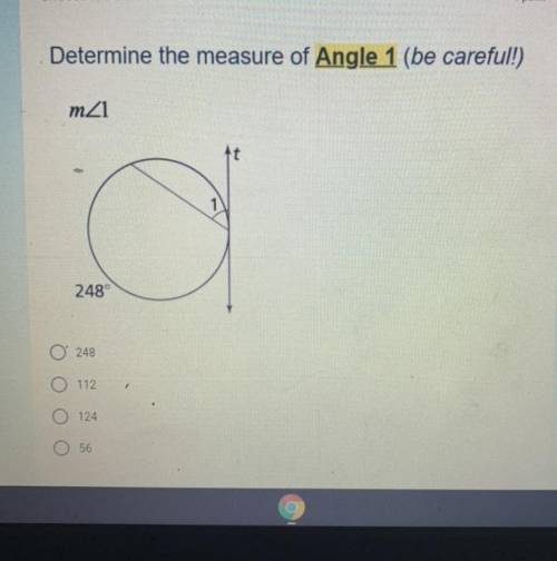 Determine the measure of angle 1