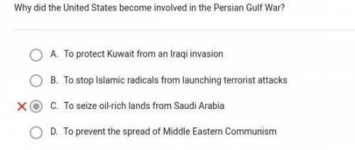 Why did the United States become involved in the Persian Gulf War