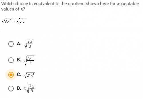 I think the answer is C is this correct? And if not can I get some help?
