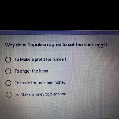 Why does napoleons agree to sell the hens eggs?