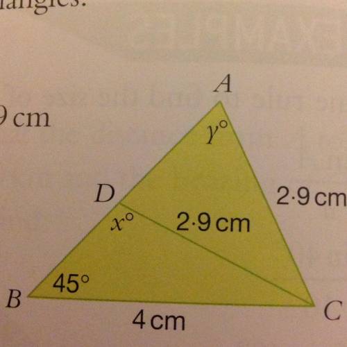 If you're good at trig please help meeeee  b) find x degrees and y degrees to the nearest degree