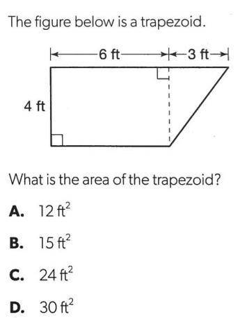 PLEASE HELP! The figure below is a trapezoid.  What is the area of the trapezoid?