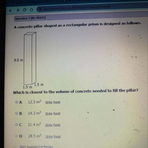 Which is the closet to the volume of the concrete needed to fill the pillar?