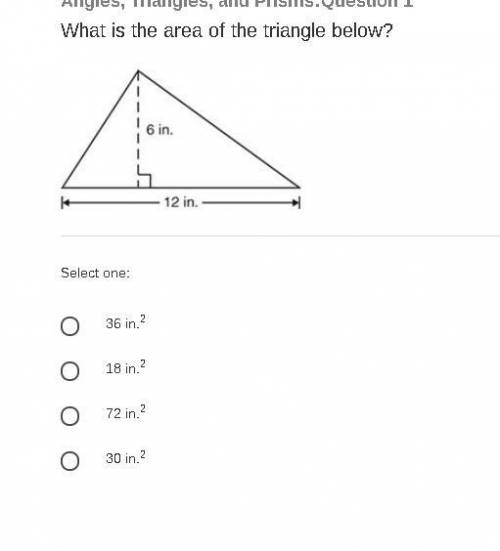 What is the area of the triangle below?