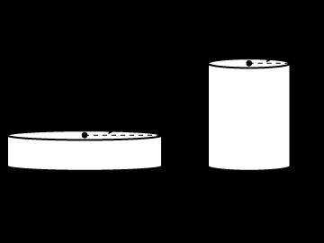 In the drawing, s>t. Which statement about the volumes of the two cylinders is true? a.-The volum