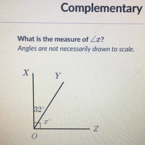 What is the measure of x? Angles are not necessarily drawn to scale.