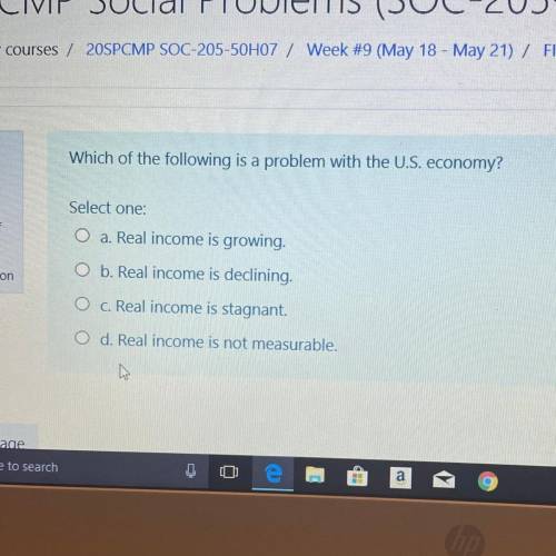 Which of the following is a problem with the us economy