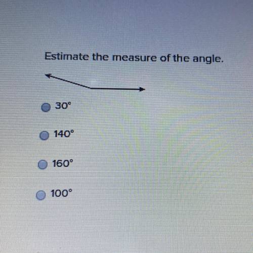 Estimate the measure of the angle